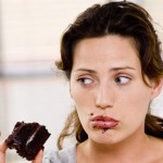 Woman+eating+chocolate+cake